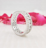 2ct Round Cut Moissanite Pave Full Eternity Wedding Band 14k White Gold Plated