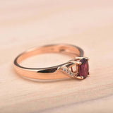 1ct Oval Cut Pink Ruby Solitaire Promise Women Engagement Ring 14k RoseGold Over