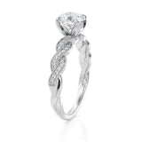 2.2ct Round Cut Diamond Infinity Vintage Engagement Ring 14k White Gold Finish