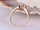 1.3ct Oval Cut Peach Morganite Split Shank Engagement Ring 14k Rose Gold Finish