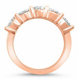 3.5ct Round Cut Diamond Wedding Ring Band Half Eternity 14k Rose Gold Finish