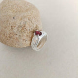 1.2ct Engagement Ring Oval Cut Pink Ruby Filigree 14k White Gold Finish