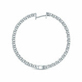 3ct Round Cut Diamond Thin Inside Out Party Hoop Earrings 14k White Gold Finish