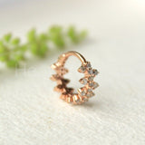 0.25ct Round Cut Moissanite Clicker Hoop Huggies Earrings 14K Rose Gold Plated