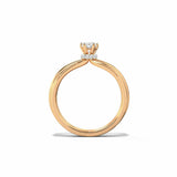 1ct Engagement Ring Round Cut Diamond Collar Split Shank 14k Rose Gold Finish