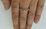 2ct Round Cut Black Diamond Engagement Ring Infinity Twisted 14k YellowGold Over