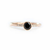 0.5ct Round Cut Black Diamond Engagement Ring Minimalist 14k Rose Gold Finish