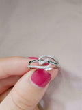 1ct Round Cut Diamond Split Shank Knot Statement Promise Ring 14k WhiteGold Over