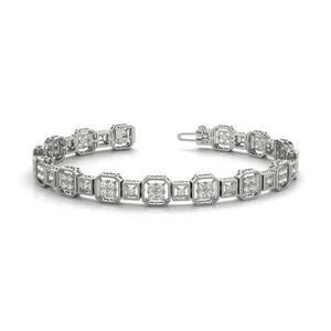 10Ct Round Cut Diamond Unique Stylish Design Tennis Bracelet 14K White Gold Over