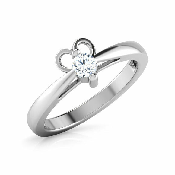 0.6ct Engagement Ring Round Cut Diamond Heart Valentine 14k White Gold Finish