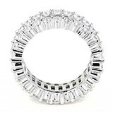 5Ct Baguette Cut Diamond Round Halo Eternity Wedding Band 14K White Gold Finish