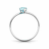 1Ct Heart Cut Blue Aquamarine Diamond ByPass Engagement Ring 14K White Gold Over