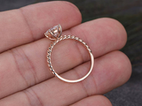 0.5ct Round Cut VVS1D Diamond Engagement Ring Rope Design 14k Rose Gold Finish