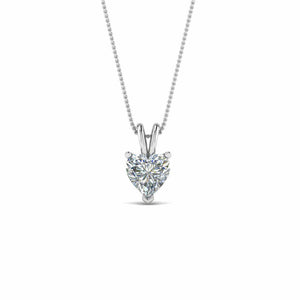 0.5ct Heart Cut VVS1 D Diamond Solitaire Pendant 14k White Gold Finish NO CHAIN