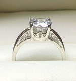 1.6ct Engagement Ring Round Cut Diamond Solitaire Women 14k White Gold Finish