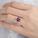 1ct Cushion Cut Purple Amethyst Solitaire Engagement Ring 14k Rose Gold Finish