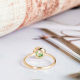 1.2ct Marquise Cut Green Emerald 3 Stone Leaf Design Ring 14k Yellow Gold Finish