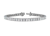 20Ct Asscher Cut Diamond Cocktail Women Tennis Bracelet 14K White Gold Finish