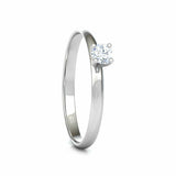 0.25ct Engagement Ring Round Cut Diamond Solitaire Design 14k White Gold Finish