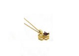 0.75ct Heart Cut Red Garnet Flower Heart Pendant 14k Yellow Gold Finish NO CHAIN