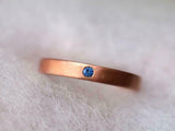 0.1ct Wedding Band Round Cut Blue Sapphire Anniversary 14k Rose Gold Finish