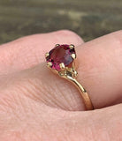 2ct Engagement Ring Round Cut Pink Ruby Swirl Solitaire 14k Yellow Gold Finish