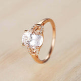 1.7ct Oval Cut Morganite Engagement Ring Split Band Solitaire 14k Rose Gold Over