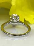 1.5ct Pear Cut Diamond Accents Solitaire Engagement Ring 14k White Gold Finish