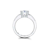 Split Open Shank Solitaire Accents Ring 2ct Radiant Diamond 14k White Gold Over