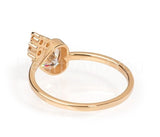 0.5ct Heart Cut Simulated Diamond Bypass Engagement Ring 14k Yellow Gold Plated