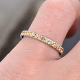 2ct Wedding Ring Band Round Cut Yellow Citrine Full Eternity 14k White Gold Over