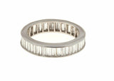 4ct Baguette Cut Diamond Wedding Ring Band Full Eternity 14k White Gold Finish