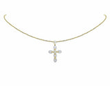 2ct Round Cut Diamond Mariner Link Cross Pendant 14k Yellow Gold Finish NO CHAIN