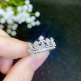 1.2ct Round Cut Diamond Princess Queen Crown Tiara Ring 14k White Gold Finish