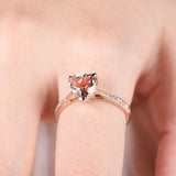 1ct Heart Cut Peach Morganite Solitaire Engagement Ring 18k Rose Gold Finish