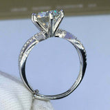 2.5ct Round Cut Diamond Engagement Ring Split Shank Solitaire 14k WhiteGold Over