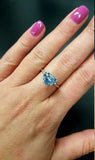 1.5ct Engagement Ring Heart Cut Blue Tanzanite Solitaire 14k White Gold Finish