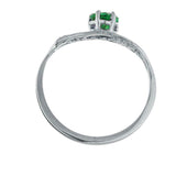 1ct Engagement Ring Heart Cut Green Emerald Mom Mothers Day 14k White Gold Over