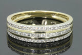 4Ct Round Cut Diamond Three Row Half Eternity Wedding Band 14K Yellow Gold Over