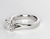 2Ct Round Cut Diamond Split Band Solitaire Engagement Ring 18K White Gold Finish