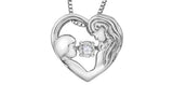 0.2ct Round Moissanite Heart Mothers Day Pendant 14k White Gold Plated NO CHAIN