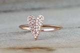 1ct Round Cut Diamond Engagement Ring 14k Rose Gold Finish Heart Shape Solitaire