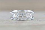 1.5ct Baguette Cut Diamond Wedding Band 14k White Gold Finish Wide Two Row Open