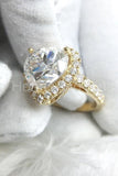 1.2ct Heart Cut Simulated Diamond Halo Engagement Ring 14k Yellow Gold Plated