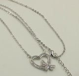 1.6ct Oval Cut Diamond Honey Bee Heart Shape Pendant Chain 14k White Gold Finish