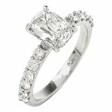 1.2ct Cushion Diamond Engagement Ring Solitaire with Accents 14k White Gold Over