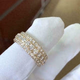 5.5ct Round Cut Diamond Full Eternity Iced Wedding Band 14K Yellow Gold Finish