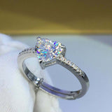 1.5ct Heart Cut Diamond Solitaire Ring 14k White Gold Finish with Round Accents