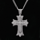 4ct Round Cut Diamond Jesus Christ Cross Pendant 18k White Gold Finish NO CHAIN