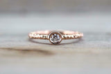 0.7ct Round Cut Diamond Engagement Ring Bezel Set Solitaire 14k Rose Gold Finish